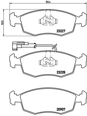 A.B.S. P 23 121 BREMBO Bremsbelagsatz, Scheibenbremse